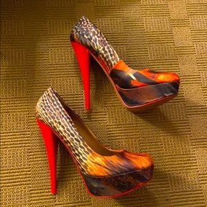 ALDO Jerolda Pumps Shoes Heels Size 7 Orange Multi